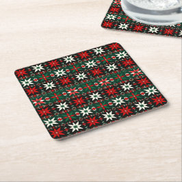 Scandinavian Fair Isle Christmas Edition 3 Underlägg Papper Kvadrat