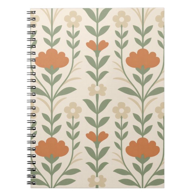 Scandinavian Floral Spiral Notebook Anteckningsbok (Framsidan)