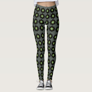 Scandinavian Flowers Grått Background Leggings