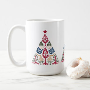 Scandinavian FolArt Multifärgad Julgran Kaffemugg