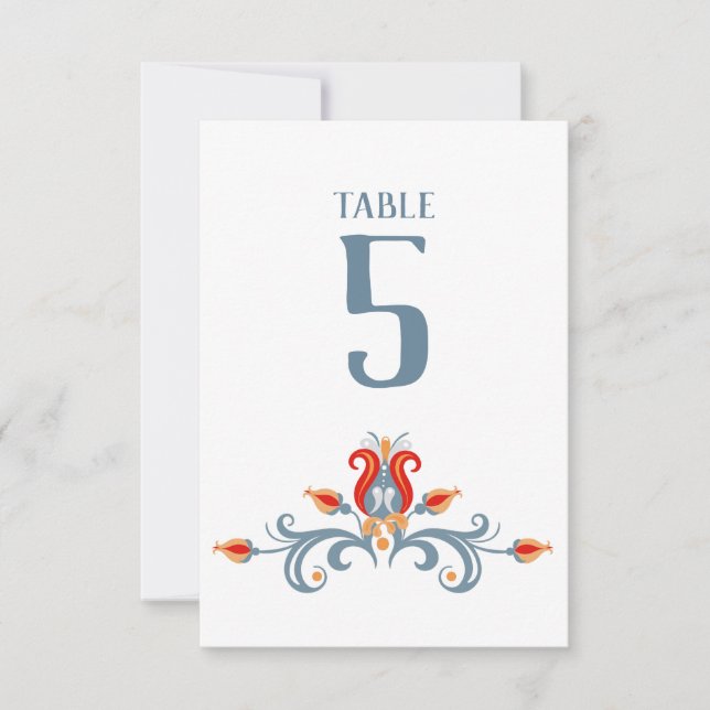 Scandinavian FolArt Velkommen Bordsnummer 3.5x5 (Framsida)