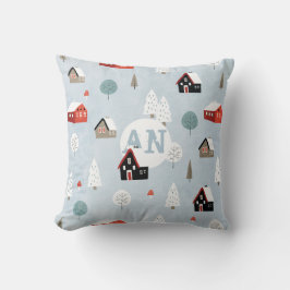 Scandinavian FolArt Village Monogram Initialer Kudde