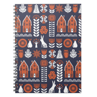 Scandinavian FolArt Vintage Mönster Anteckningsbok