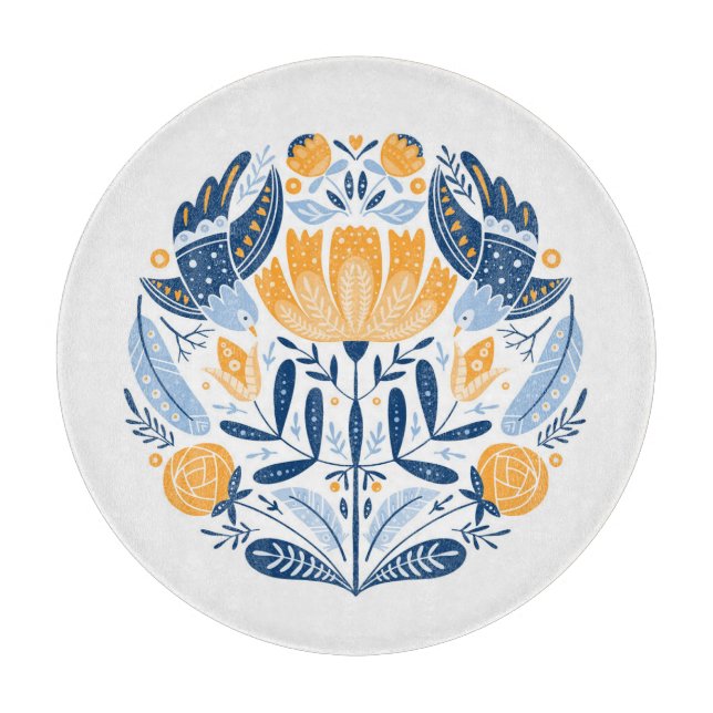 Scandinavian Folk Art Blommigt Ornament (Framsidan)