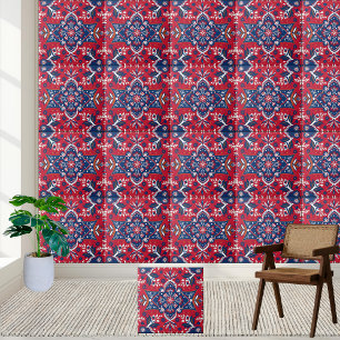 Scandinavian Folk Art Blommigt Tile Kakelplatta