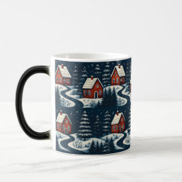 Scandinavian Folk Art Cozy Winter Cabin Mug Magisk Mugg