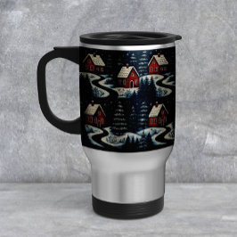 Scandinavian Folk Art Cozy Winter Cabin Mug Resemugg