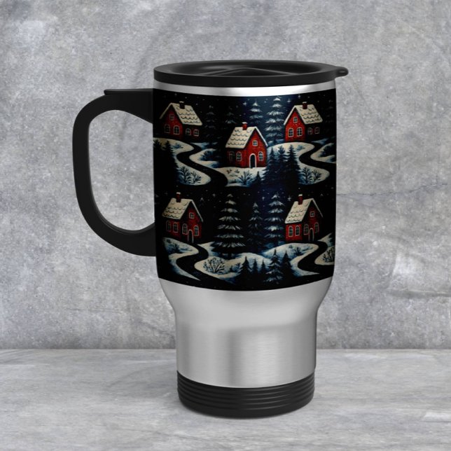 Scandinavian Folk Art Cozy Winter Cabin Mug Resemugg (Skapare uppladdad)