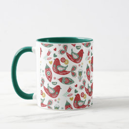 Scandinavian Folk Art Helgdag Print Mugg