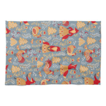 Scandinavian Folk Art Kitchen Towel