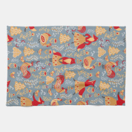 Scandinavian Folk Art Kitchen Towel Kökshandduk