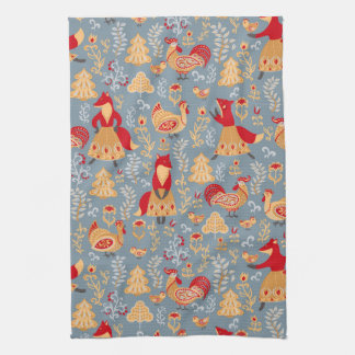 Scandinavian Folk Art Kitchen Towel Kökshandduk