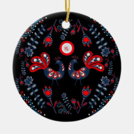 Scandinavian Folk Art Ornament Monogrammed