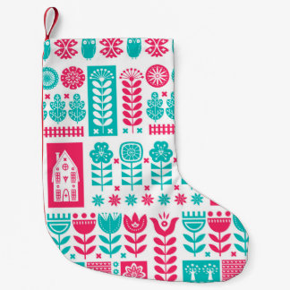 Scandinavian folk art seamless vintage pattern wit liten julstrumpa
