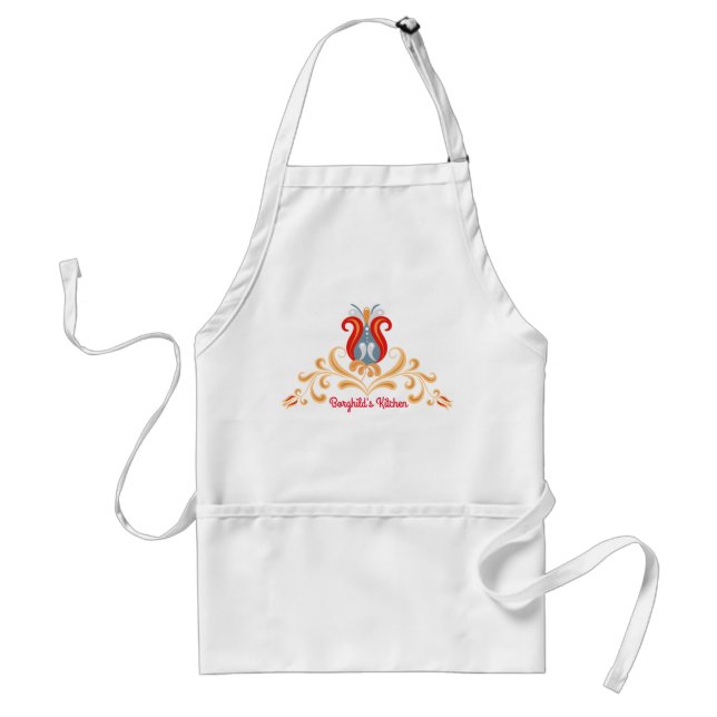 Scandinavian Folk Art ’Velkommen’ Apron Förkläde (Framsidan)