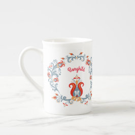Scandinavian Folk Art Velkommen Mugg Benporslin Mugg