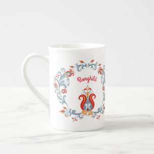 Scandinavian Folk Art Velkommen Mugg Benporslin Mugg