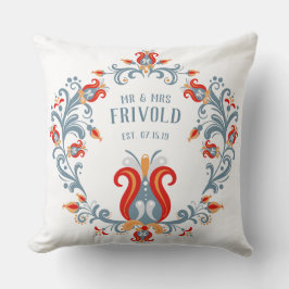 Scandinavian Folk Art Velkommen Pillow Kudde
