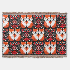 Scandinavian Fox Folk Art Filt