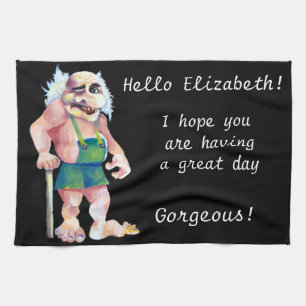 Scandinavian Funny Tittar LoveTroll Kökshandduk