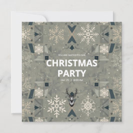 Scandinavian Geometric Christmas Party Invitation Inbjudningar
