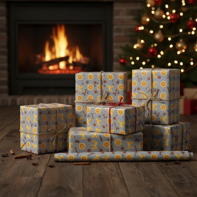 Scandinavian Gingerbread & Citrus Holiday  Presentpapper (Skapare uppladdad)