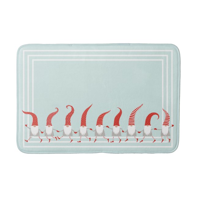 Scandinavian Gnomes Whimsical jul Helgdag Badrumsmatta (Framsidan)