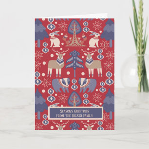 Scandinavian God jul Woodland Hjort Kort