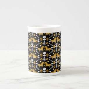 Scandinavian Horse Folk Art Benporslin Mugg