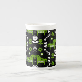Scandinavian Horse Folk Art Benporslin Mugg