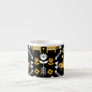 Scandinavian Horse Folk Art Espressomugg