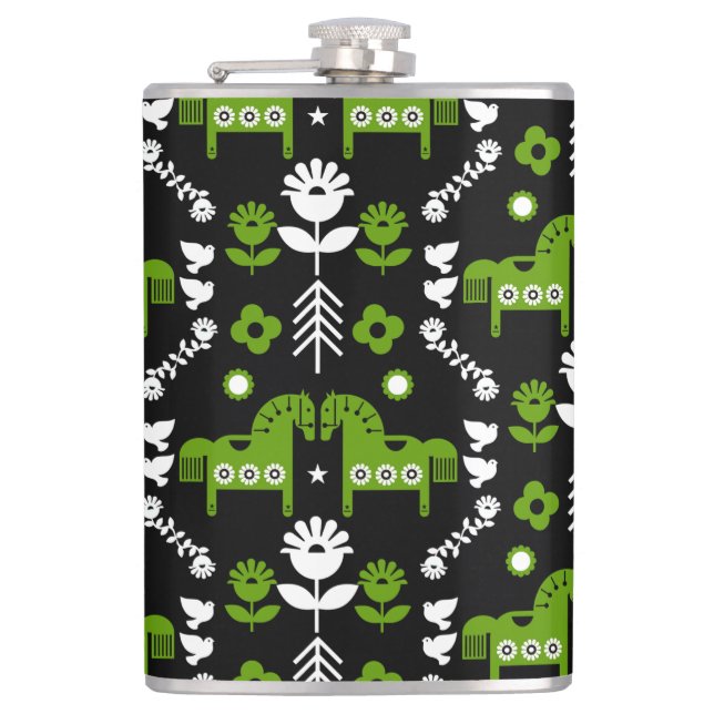 Scandinavian Horse Folk Art Fickplunta (Framsidan)