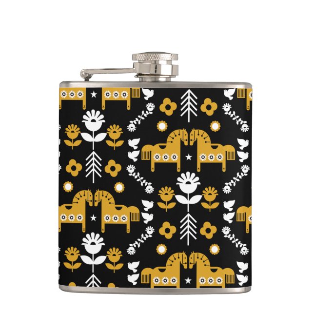 Scandinavian Horse Folk Art Fickplunta (Framsidan)