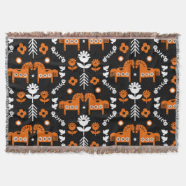 Scandinavian Horse Folk Art Filt