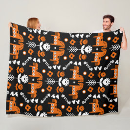 Scandinavian Horse Folk Art Fleecefilt