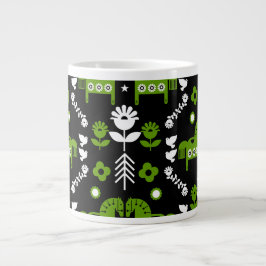 Scandinavian Horse Folk Art Jumbo Mugg