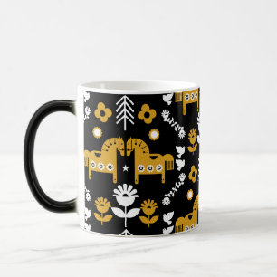 Scandinavian Horse Folk Art Magisk Mugg