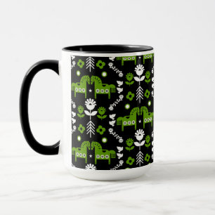 Scandinavian Horse Folk Art Mugg