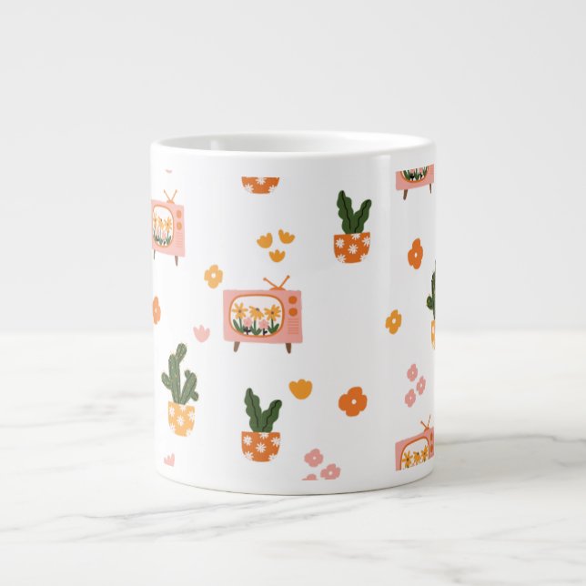 Scandinavian House TV Seamless Mönster Jumbo Mugg (Framsidan)