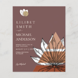 Scandinavian Japandi Abstrakt Shapes Save DATE Flygblad