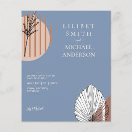 Scandinavian Japandi Abstrakt Shapes Save DATE Flygblad