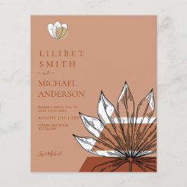 Scandinavian Japandi Abstrakt Shapes Save DATE Flygblad