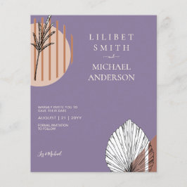 Scandinavian Japandi Abstrakt Shapes Save DATE Flygblad