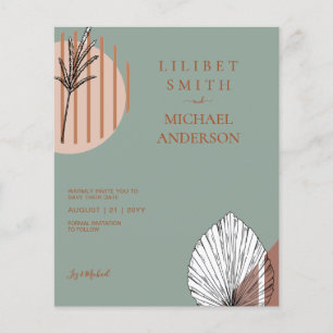 Scandinavian Japandi Abstrakt Shapes Save DATE Flygblad