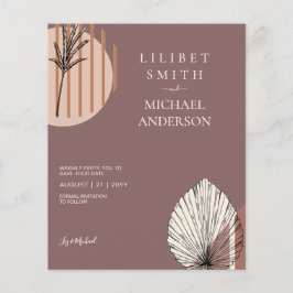 Scandinavian Japandi Abstrakt Shapes Save DATE Flygblad