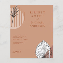 Scandinavian Japandi Abstrakt Shapes Save DATE Flygblad