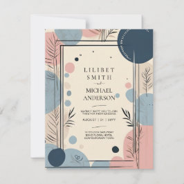 Scandinavian Japandi Bröllop Theme  Blue Inbjudningar