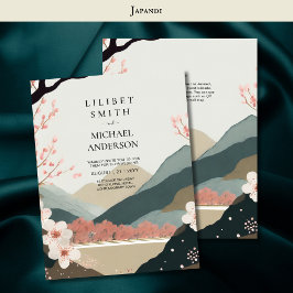 Scandinavian Japandi Bröllop Theme Earth Tones Inbjudningar