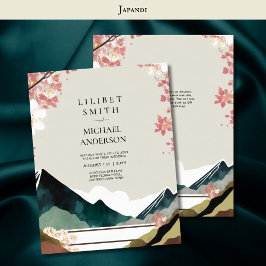 Scandinavian Japandi Bröllop Theme Earth Tones Inbjudningar