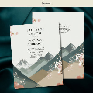 Scandinavian Japandi Bröllop Theme Earth Tones Inbjudningar